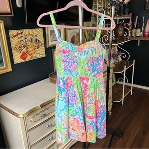 Lilly Pulitzer Multicolor Floral Cotton Dress Size 6